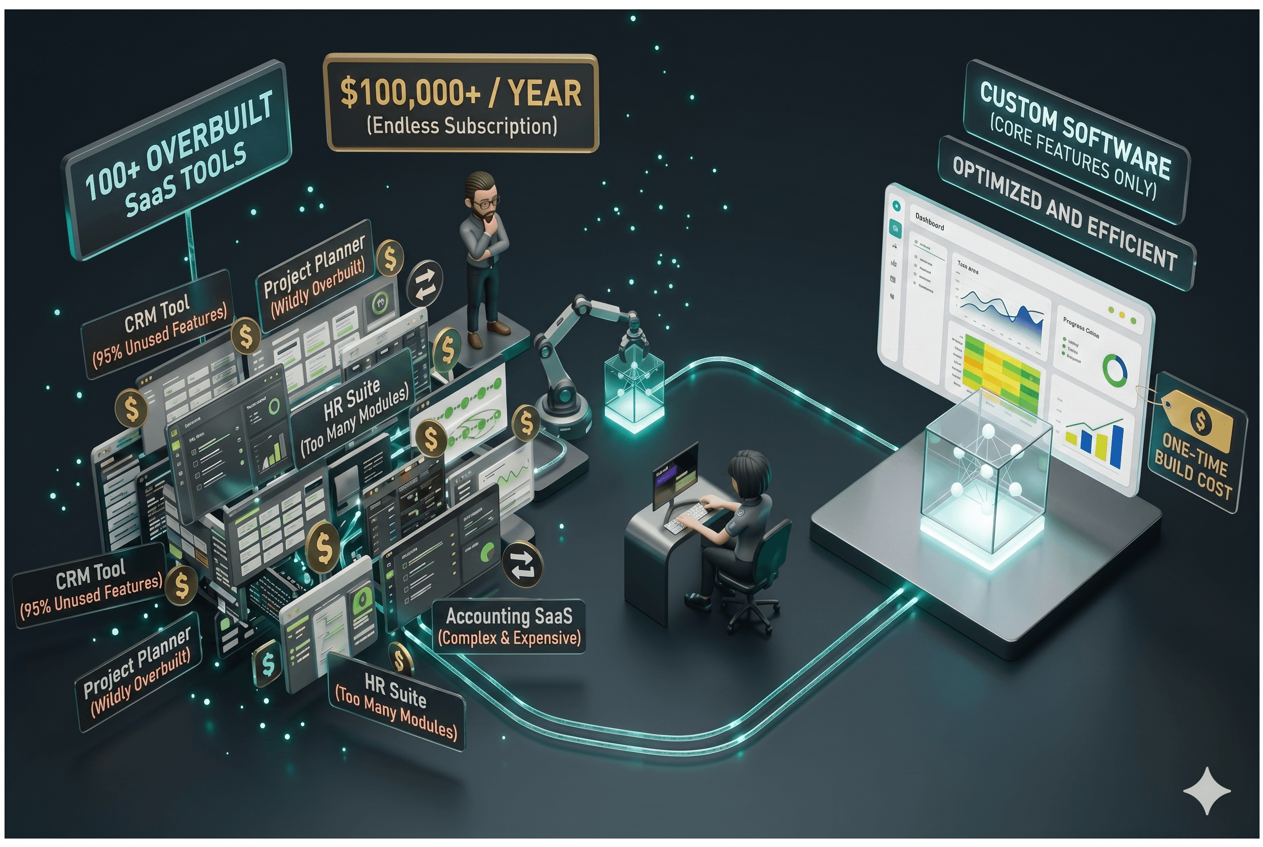 Custom software that replaces overpriced SaaS